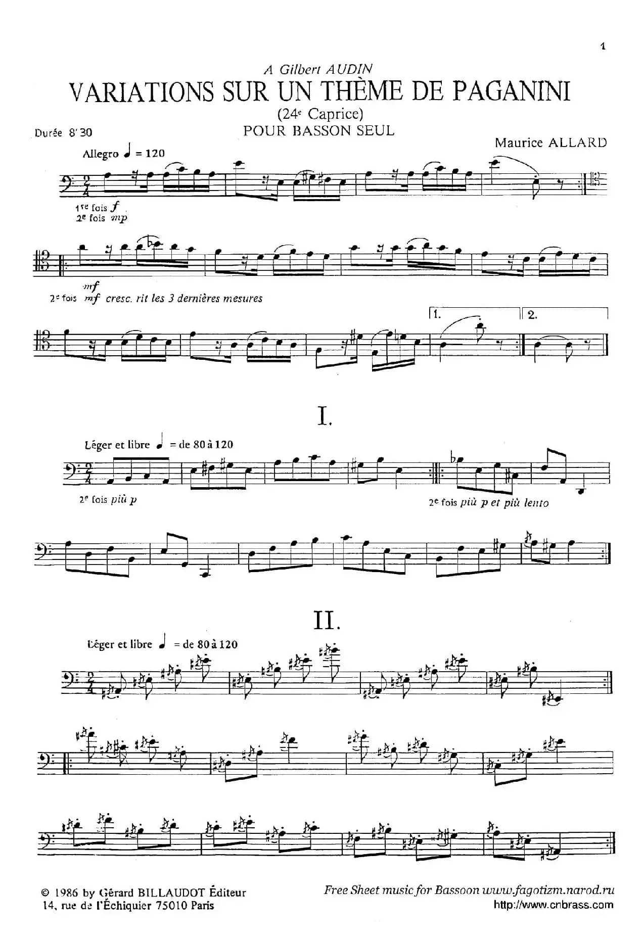 帕格尼尼主题随想(巴松独奏)