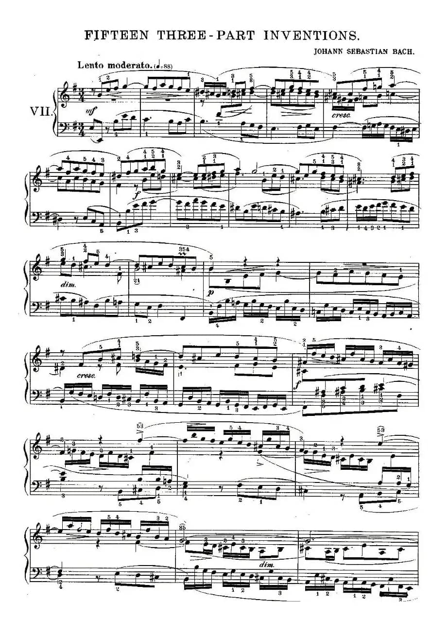 FIFTEEN THREE-PART INVETIONS之七（15首3部创意曲之七）