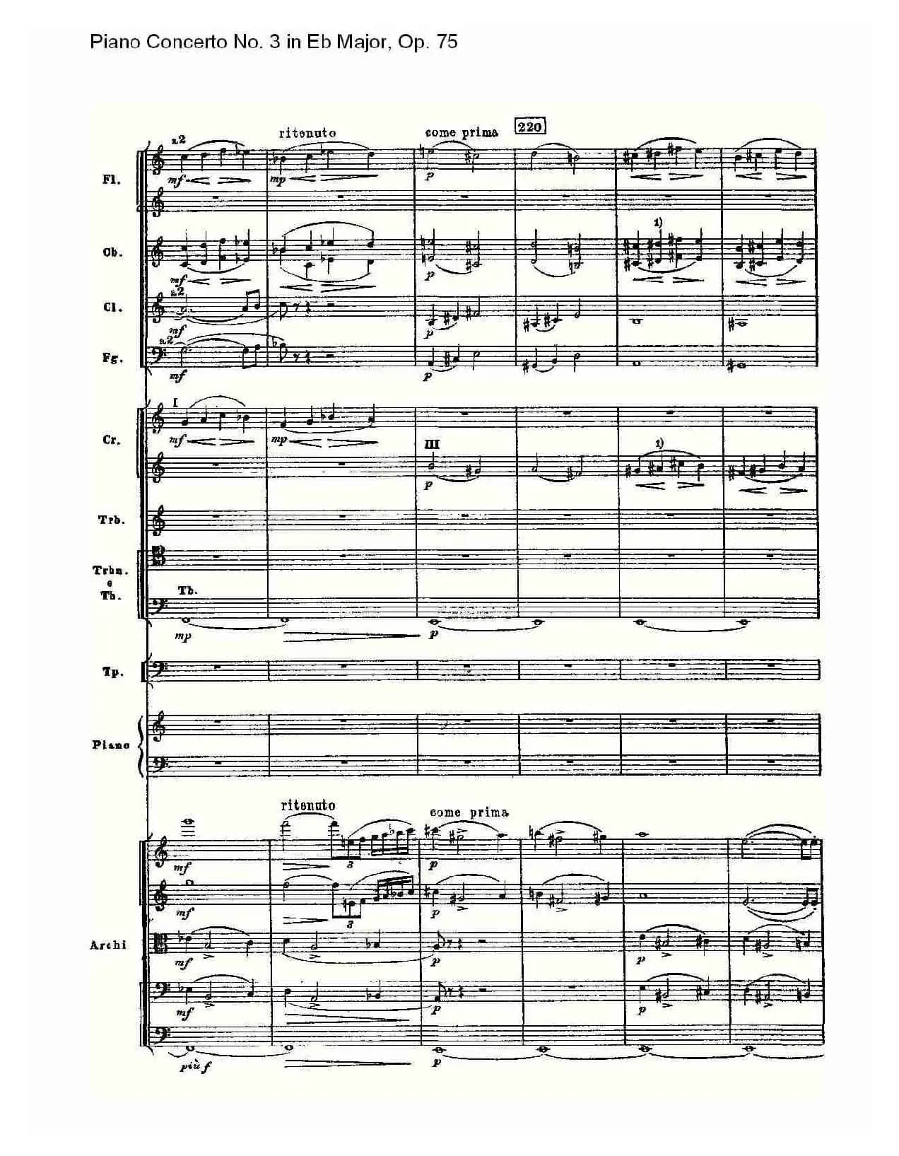 Piano Concerto No.3 in Eb Major, Op.75（Eb大调第三钢琴协奏）