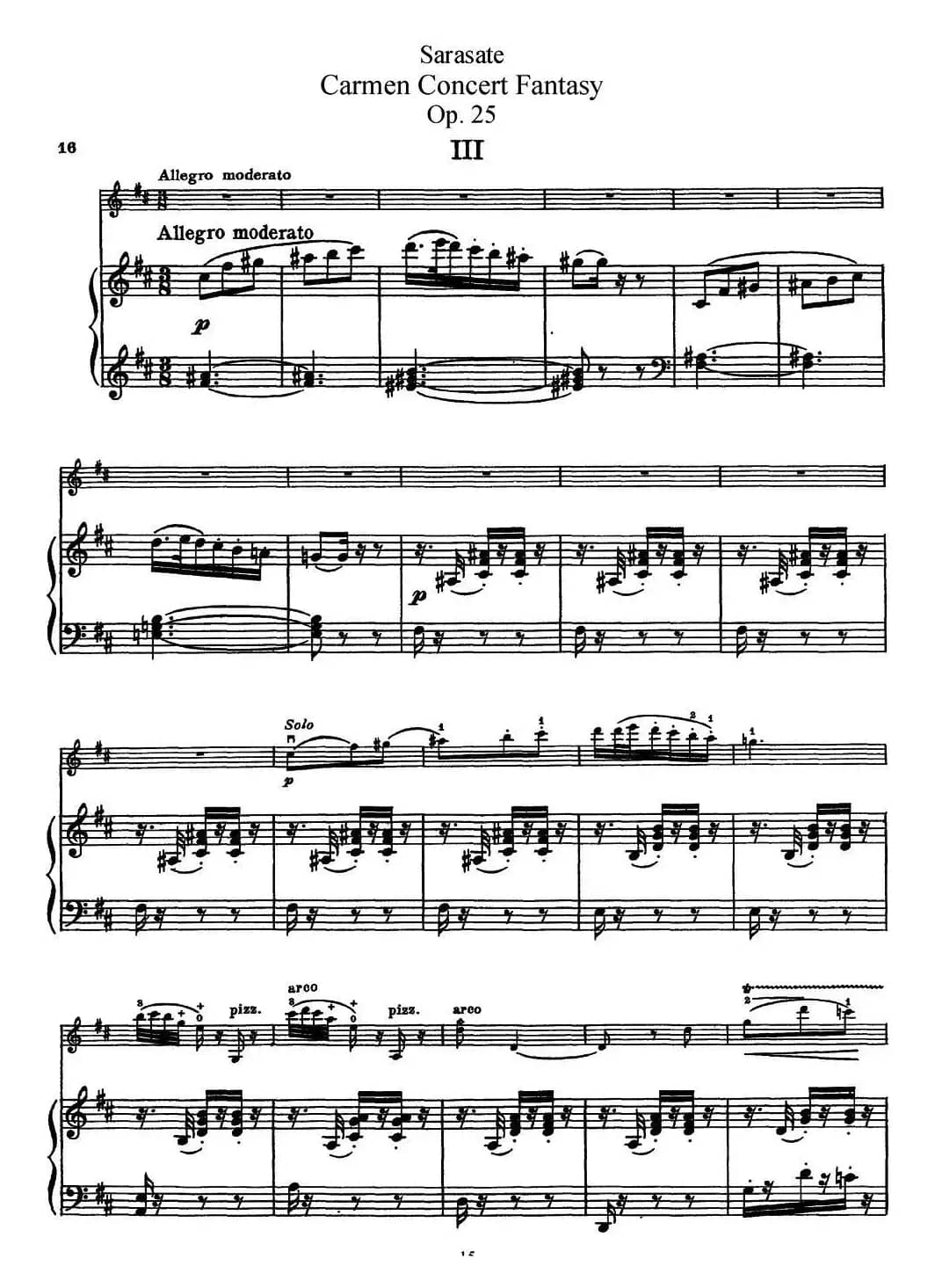 Carmen Concert Fantast Op.25（Ⅲ）（小提琴+钢琴伴奏）