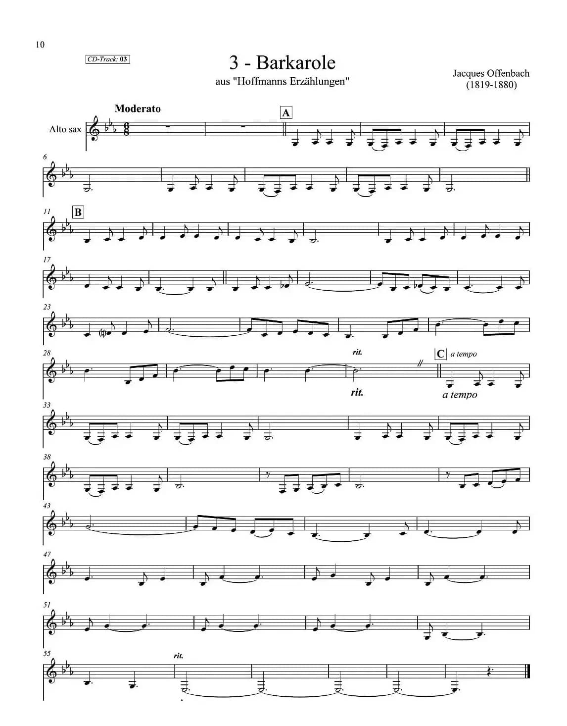 古典SAX12首（中音萨克斯分谱）