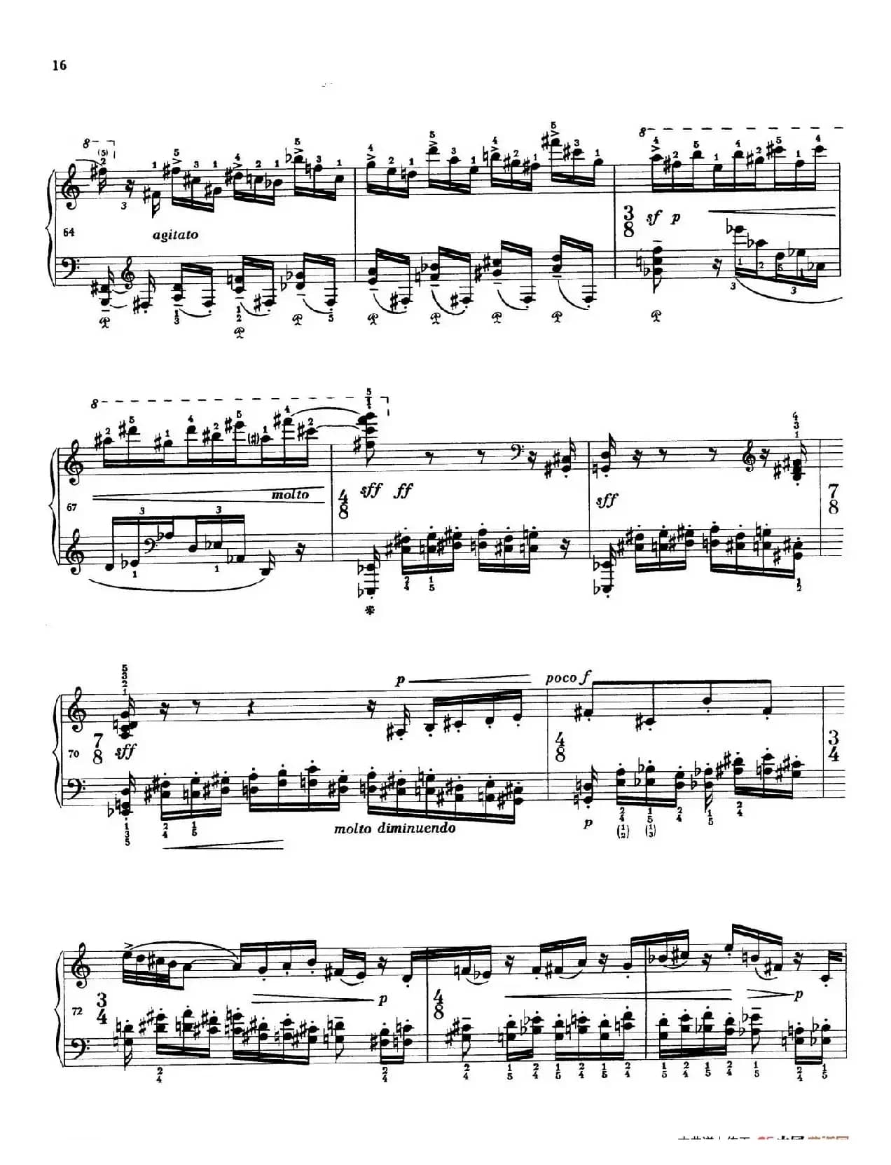 Two Studies(2首练习曲 2. 不过分的快板)