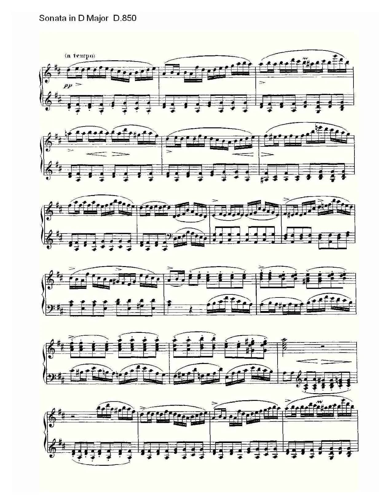 Sonata in D Major D.850（D大调奏鸣曲 D.850）