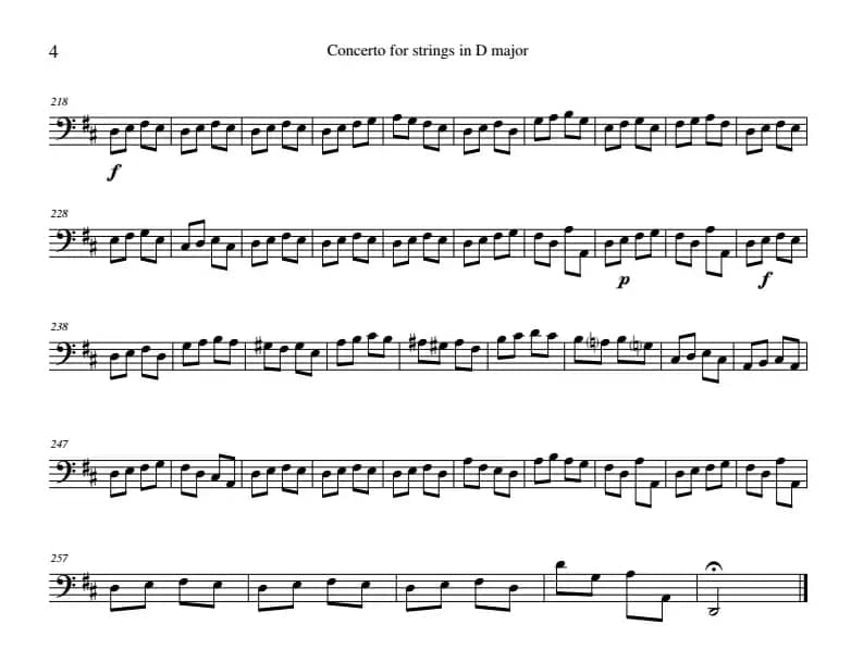 Concerto for strings in D Major（RV121、Cello分谱）