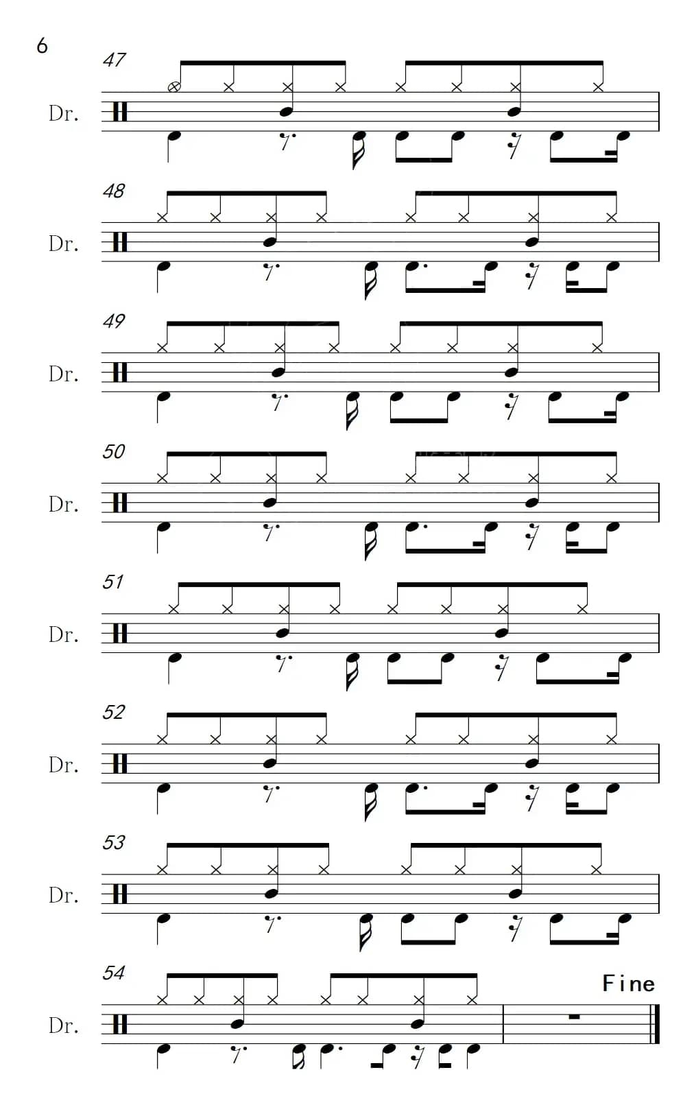 安妮（架子鼓谱）