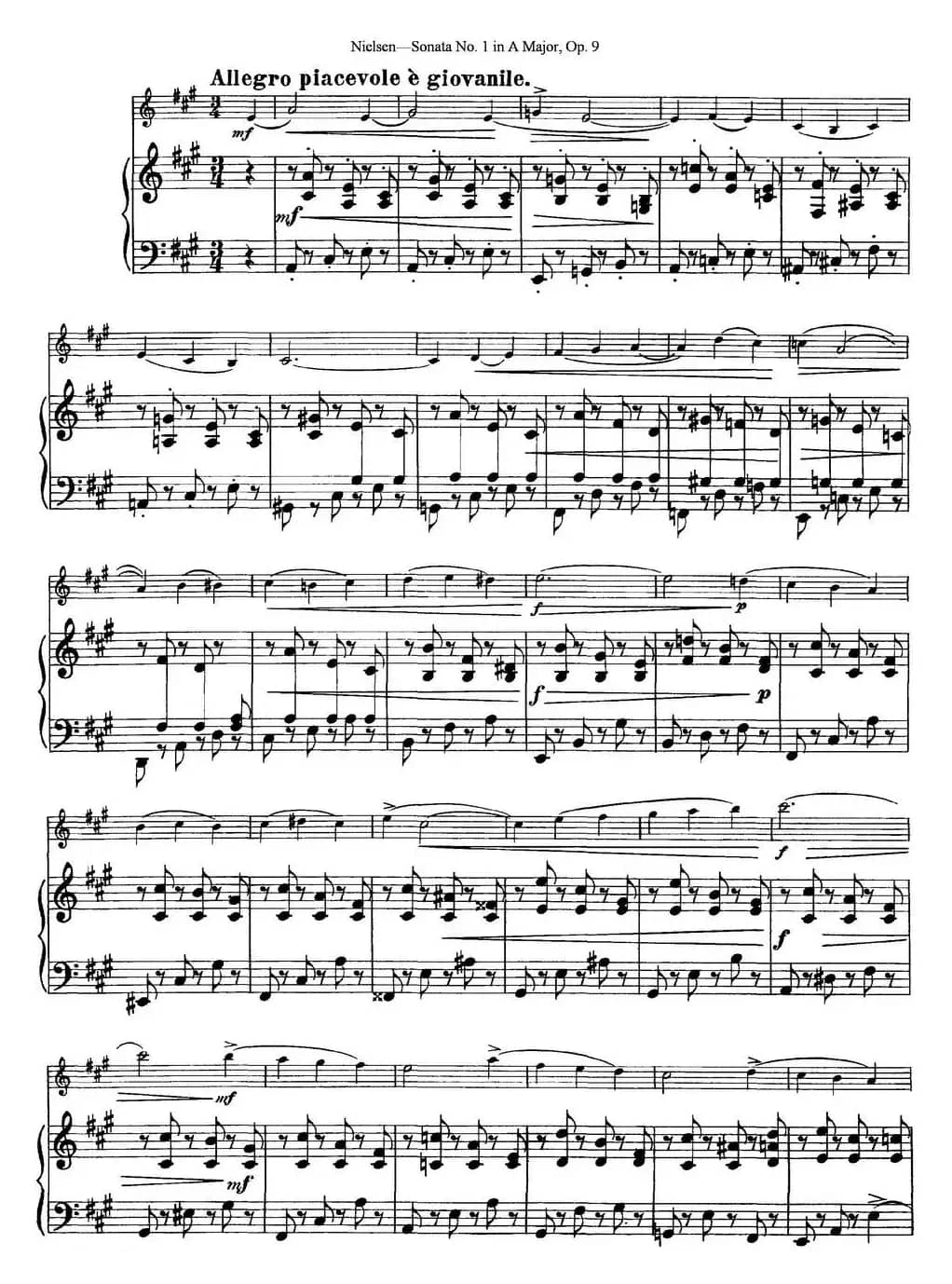 Violin Sonata No.1 in A Major Op.9（小提琴+钢琴伴奏）