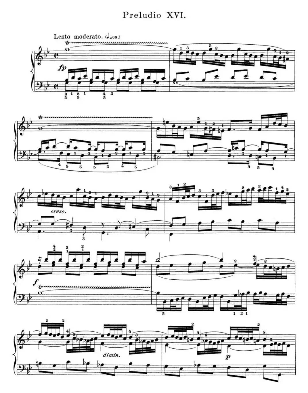 巴赫《平均律钢琴曲集·第一卷》之前奏曲（NO.16）