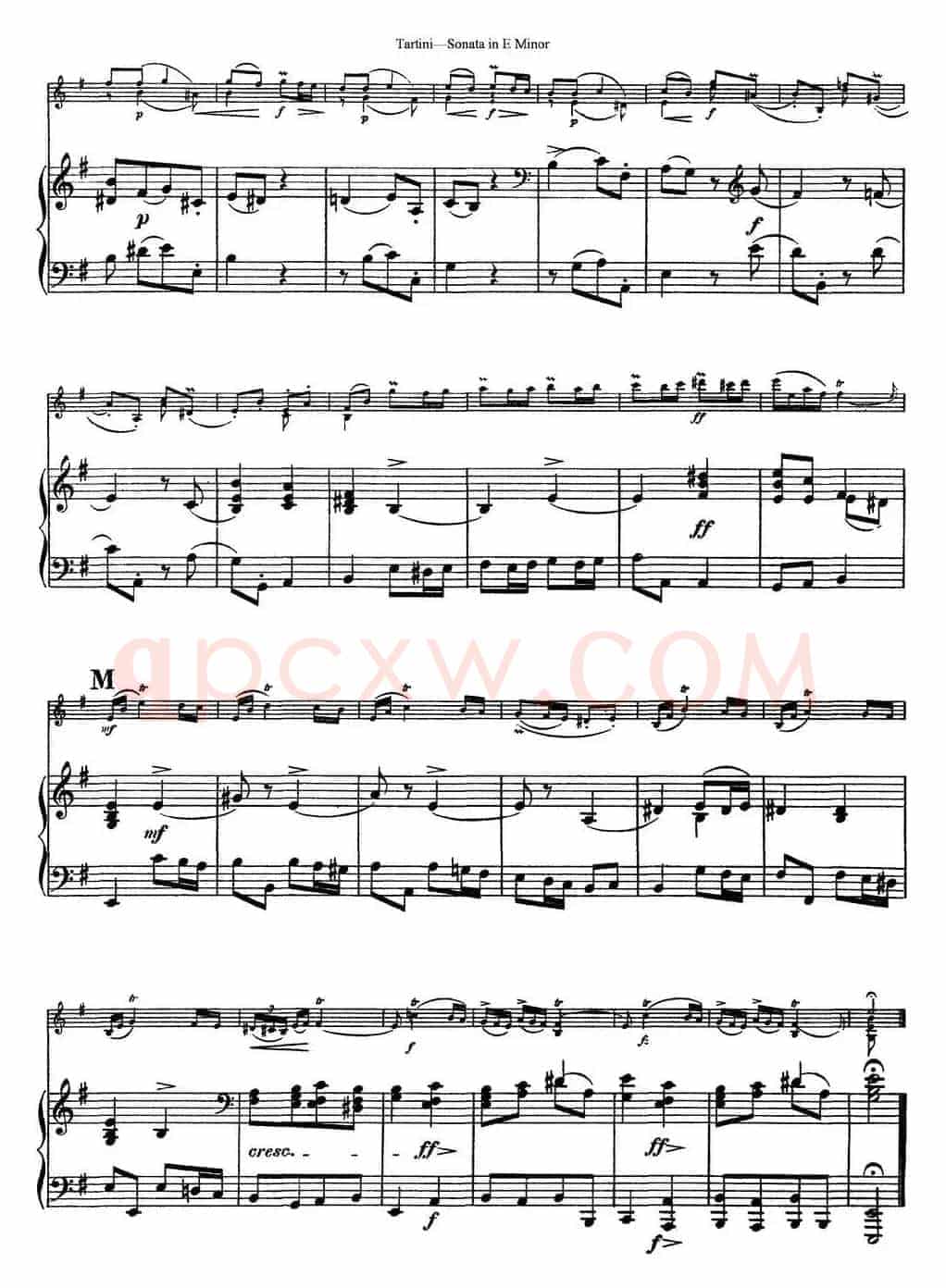 Violin Sonata in E Minor（小提琴+钢琴伴奏）