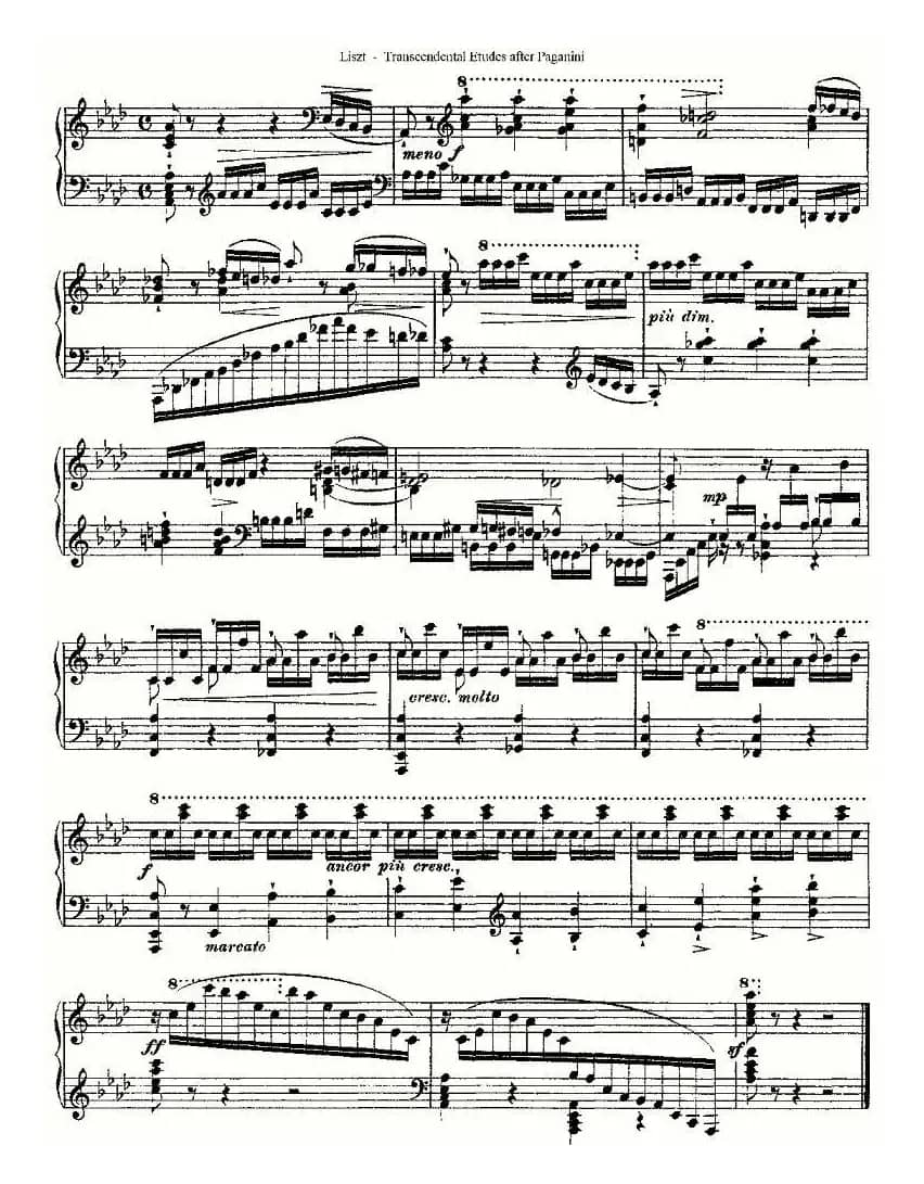 李斯特六首帕格尼尼练习曲之（三）