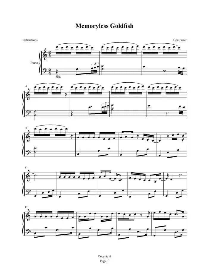 Memoryless Goldfish（失忆的金鱼）