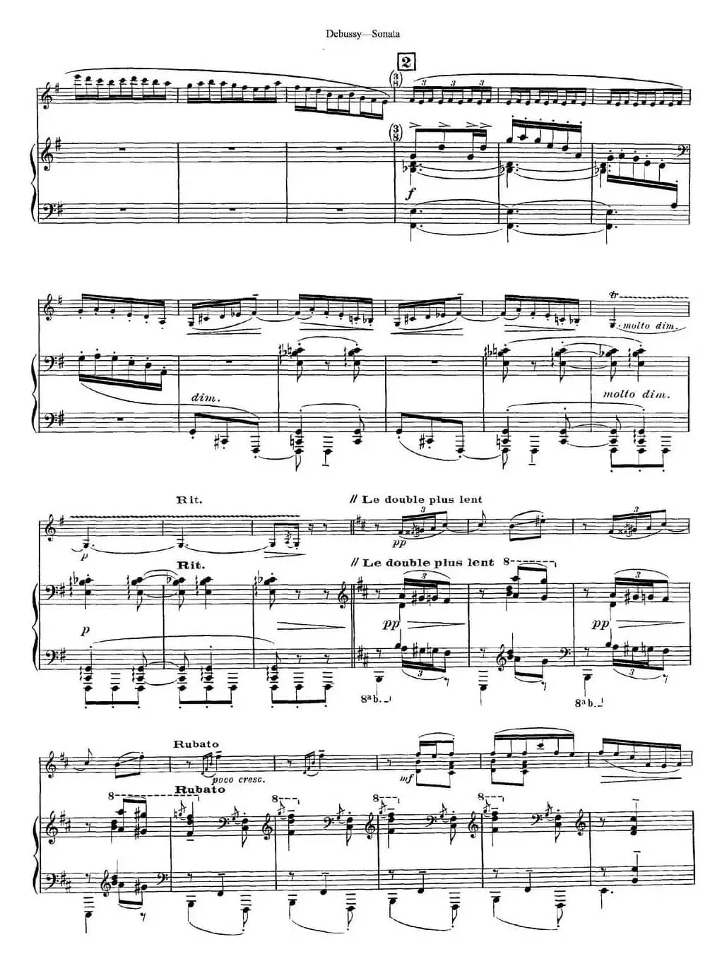 Debussy Sonata（小提琴+钢琴伴奏）