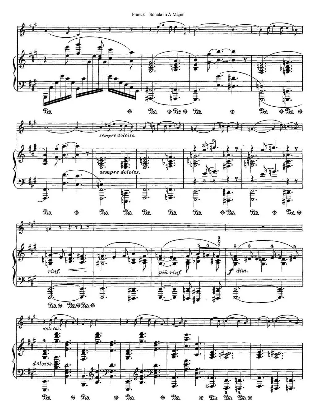 Franck Sonata in A Major（小提琴+钢琴伴奏）