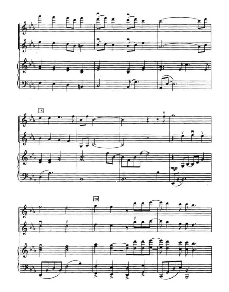 为了你（选自《冬日恋歌》）（小提琴二重奏+钢琴伴奏）