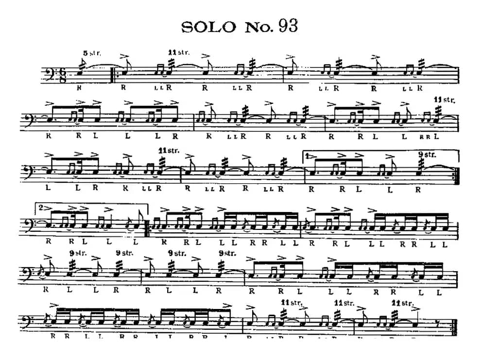 美国军鼓 SOLO No.91-95（爵士鼓谱）