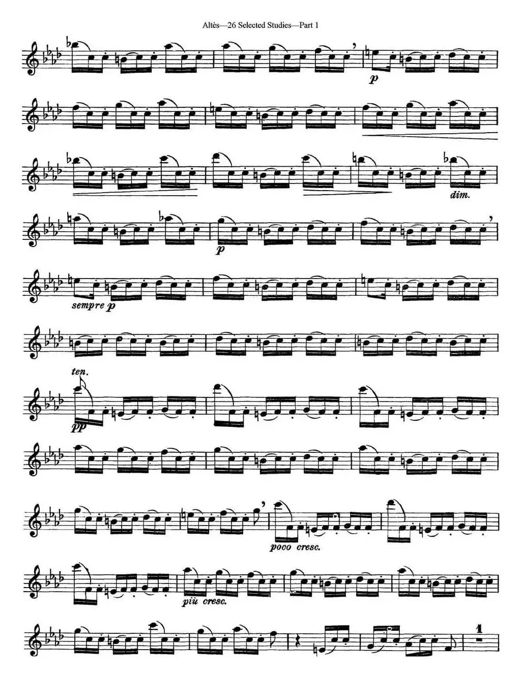 阿尔泰斯26首精选长笛练习曲（NO.7）