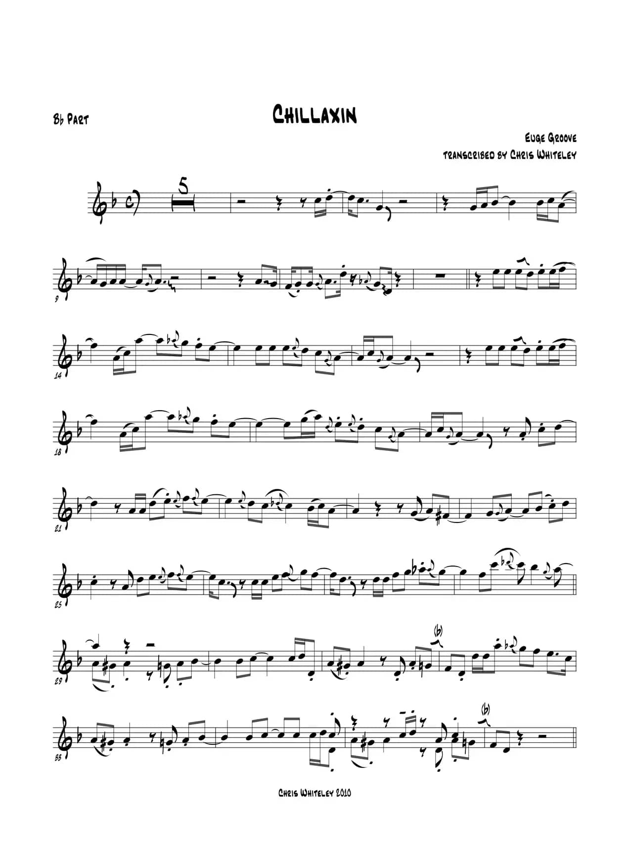 Chillaxin（中音萨克斯）