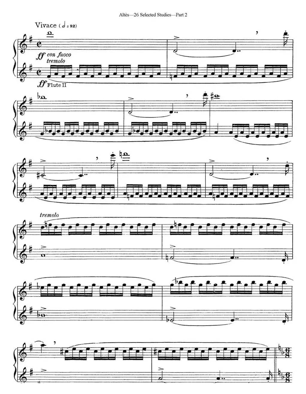 阿尔泰斯26首精选长笛练习曲（NO.25）