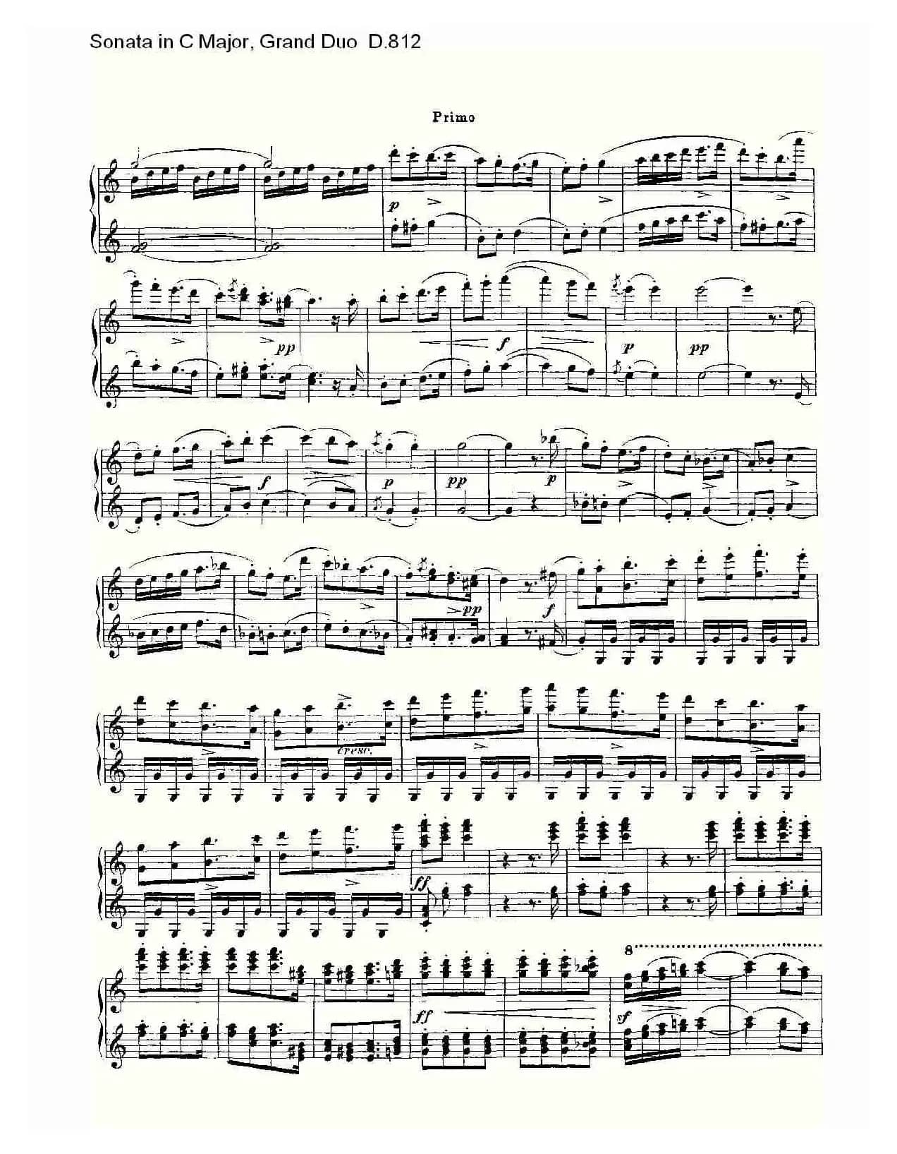 Sonata in C Major, Grand Duo D.812（Ｃ大调奏鸣曲，盛大的二重奏 ）