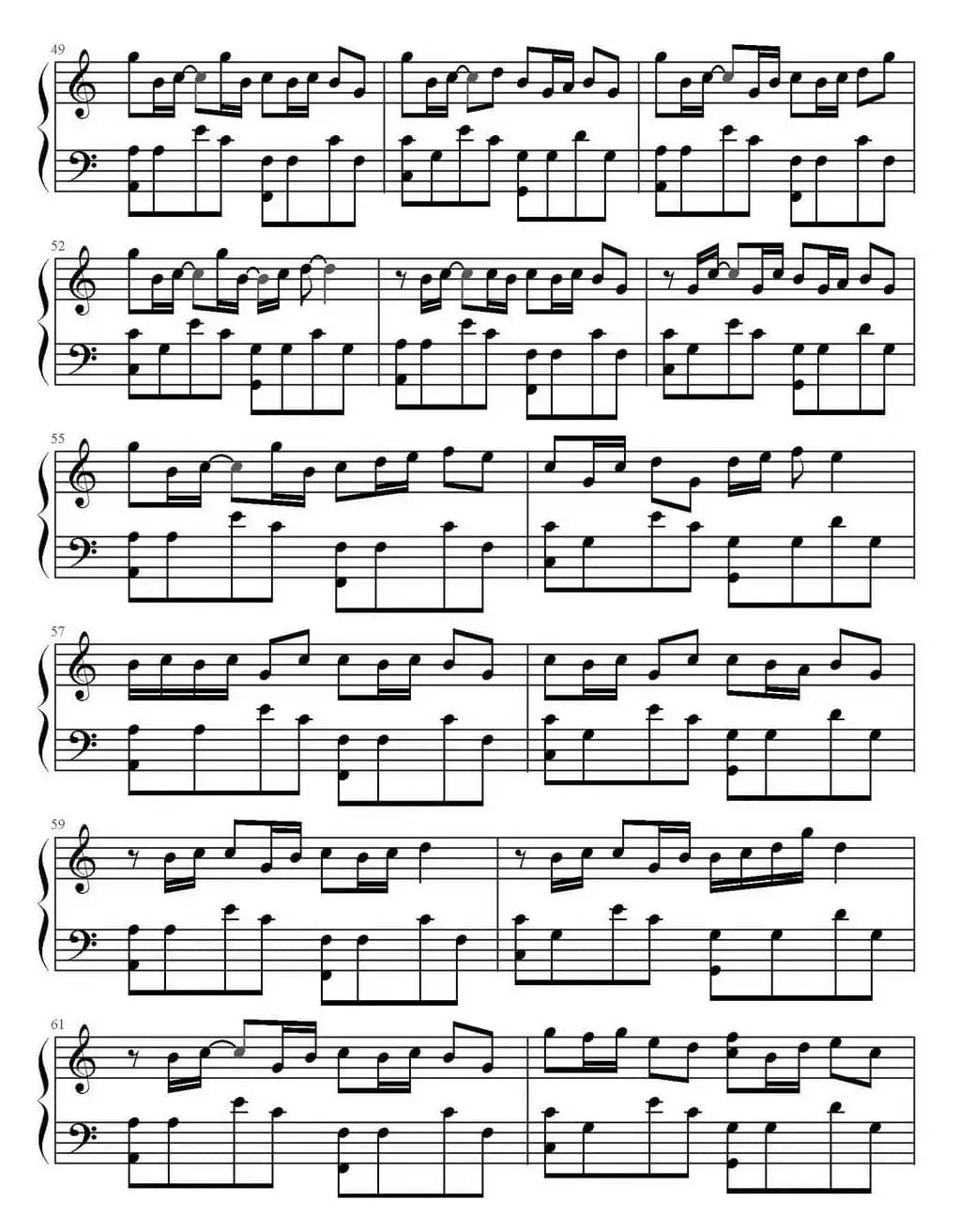 平凡之路（C大调易弹版）