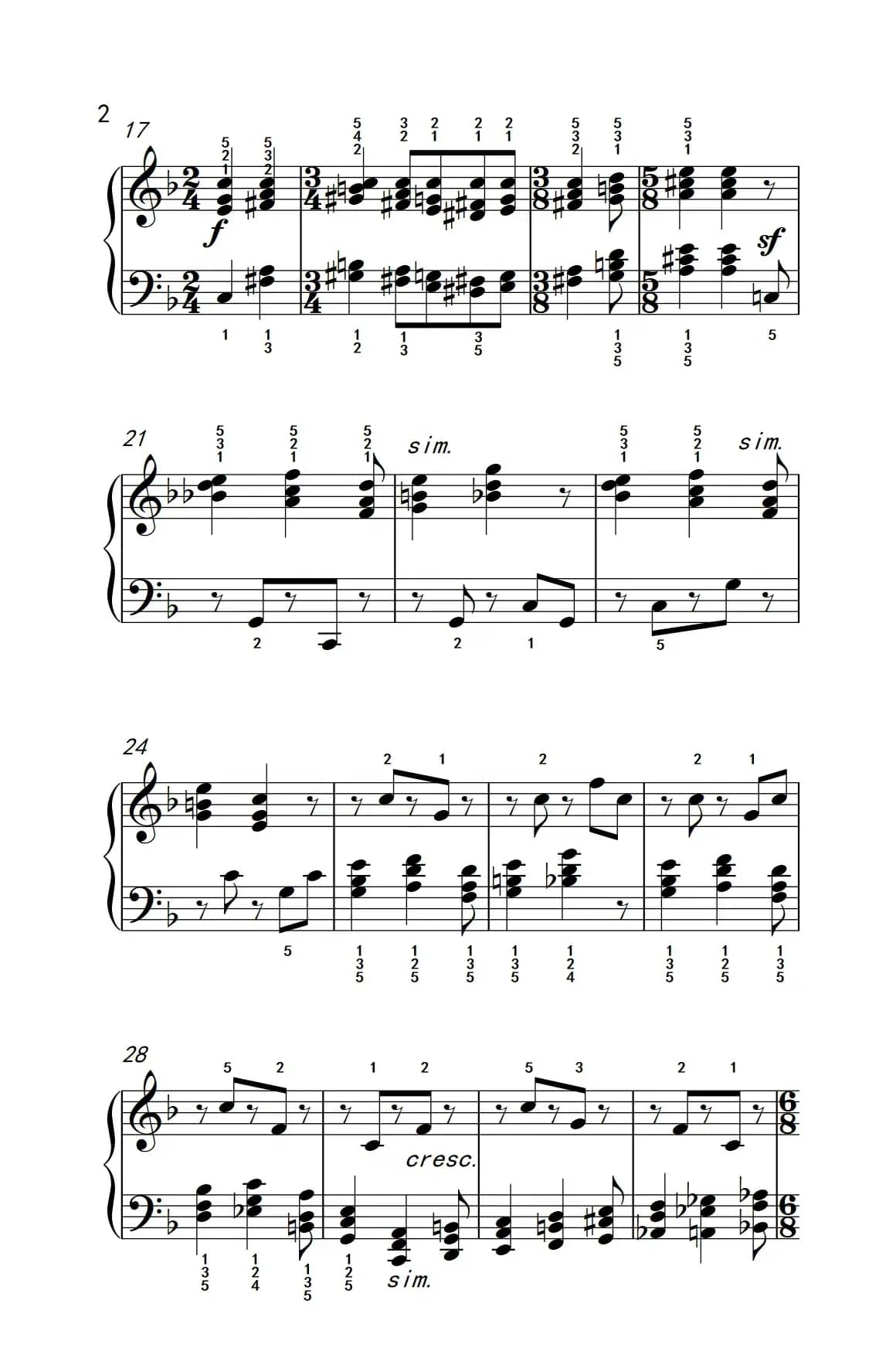 节拍变化（巴托克 小宇宙 钢琴教程 5）