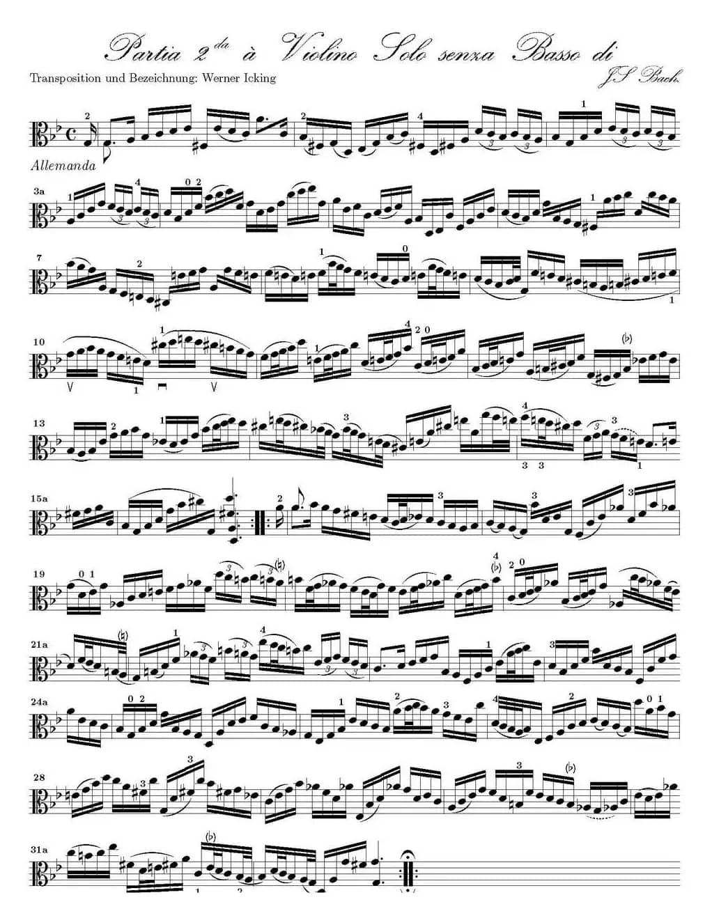 Bach Sonata BWV1004（无伴奏小提琴组曲）