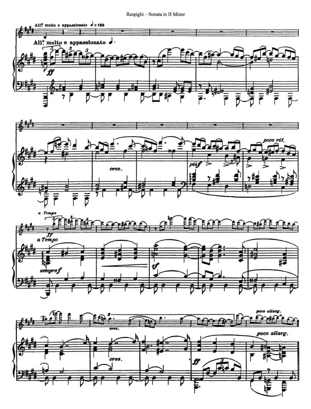 Violin Sonata in B Minor（小提琴+钢琴伴奏）