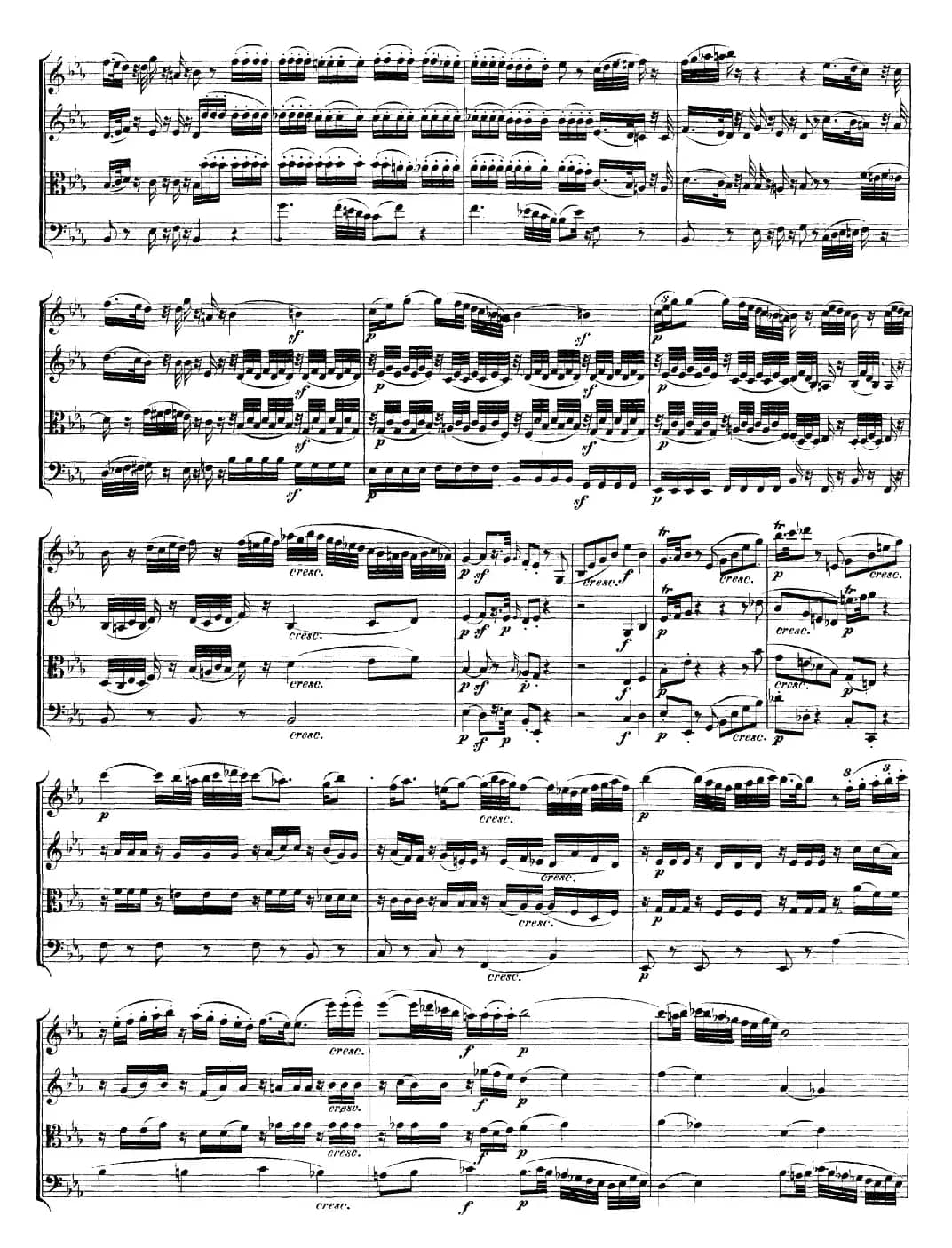 Mozart《Quartet No.17 in Bb Major,K.458》（总谱）