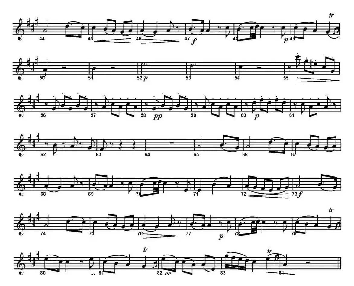 SINFONIA Part 2. Andante（四重奏·中音萨克斯分谱）