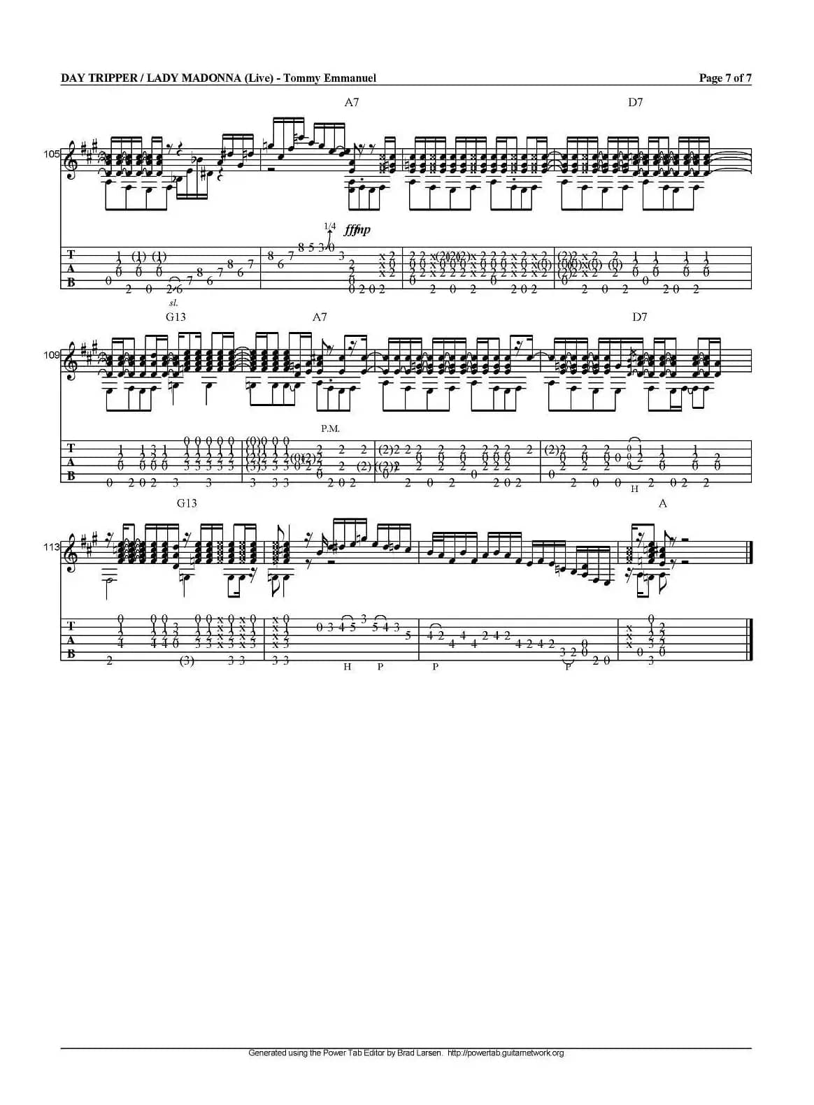 tommy emmanuel:day tripper/lady madonna（指弹吉他）