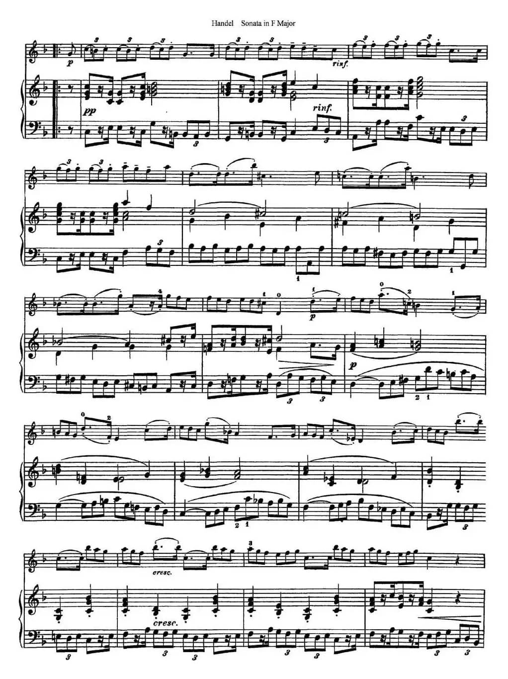 Violin Sonata No.3 in F major（小提琴+钢琴伴奏）