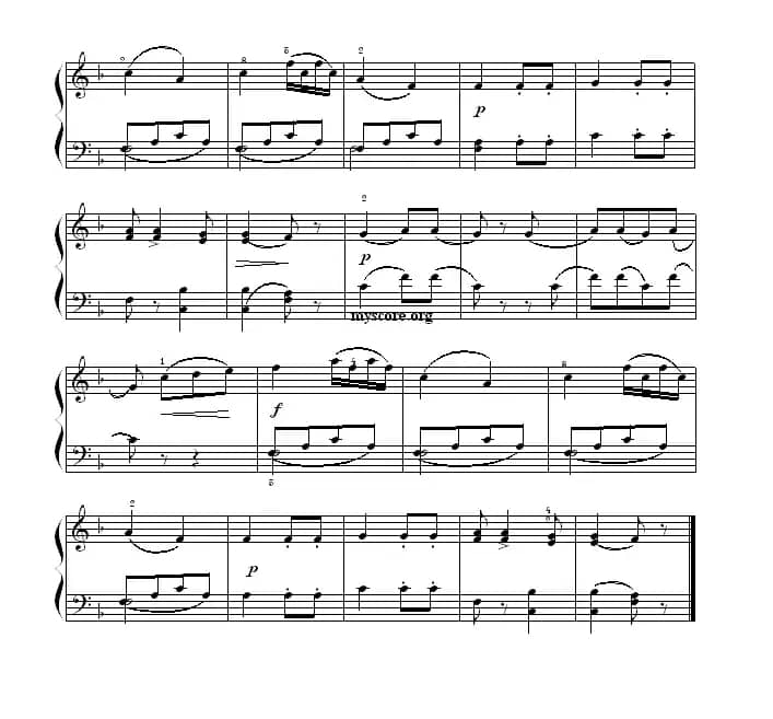 考级初级曲目：F大调小奏鸣曲（第一乐章）