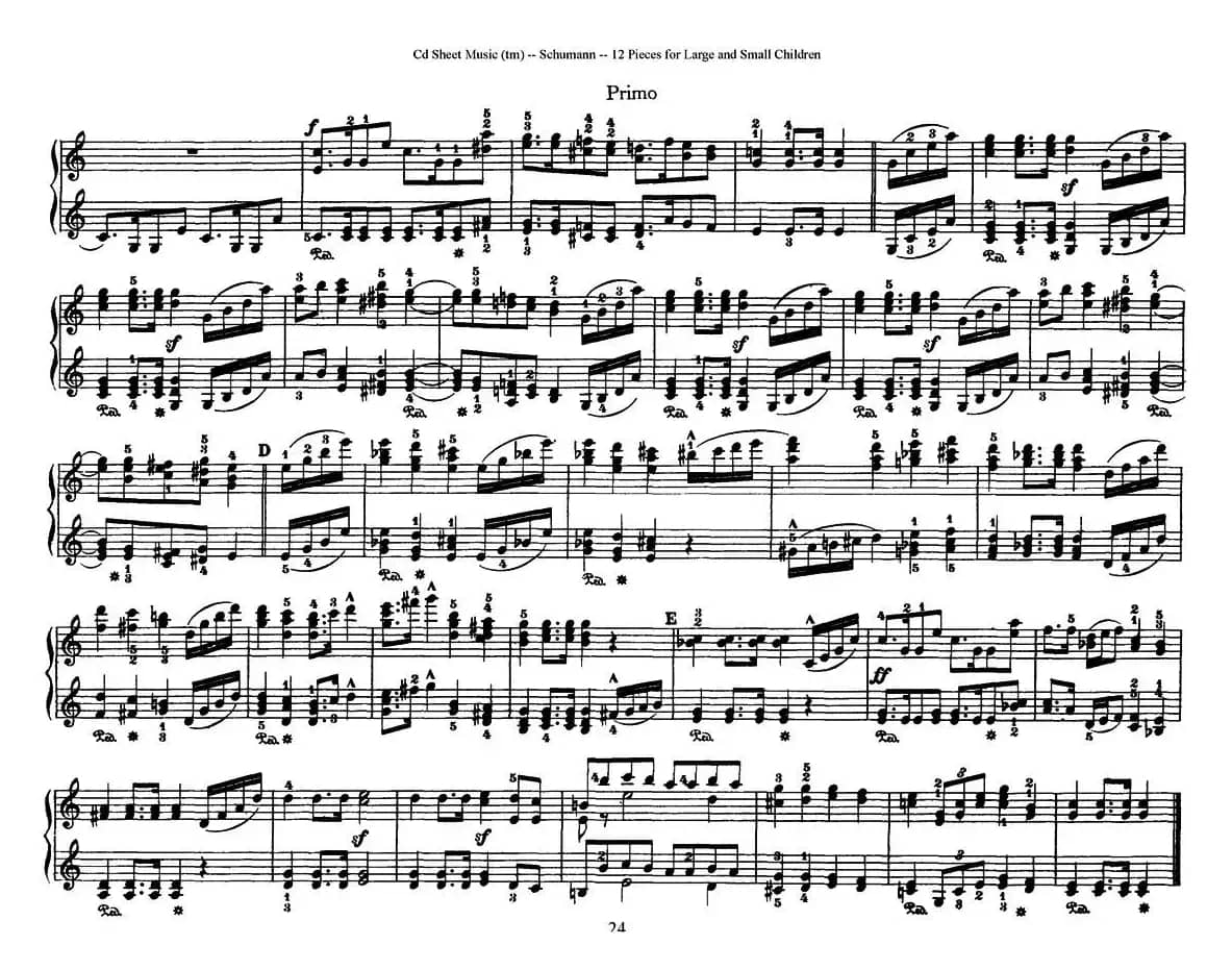 12首为孩子们而作的四手联弹曲 Op.85（四手联弹）（7）