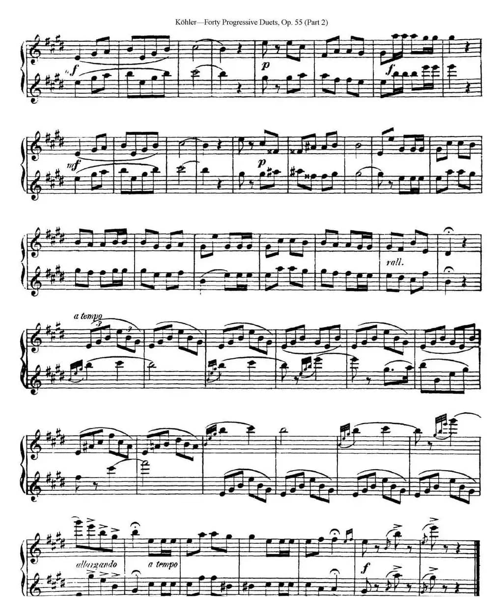 柯勒40首长笛提高练习曲OP.55（二重奏）（NO.4）