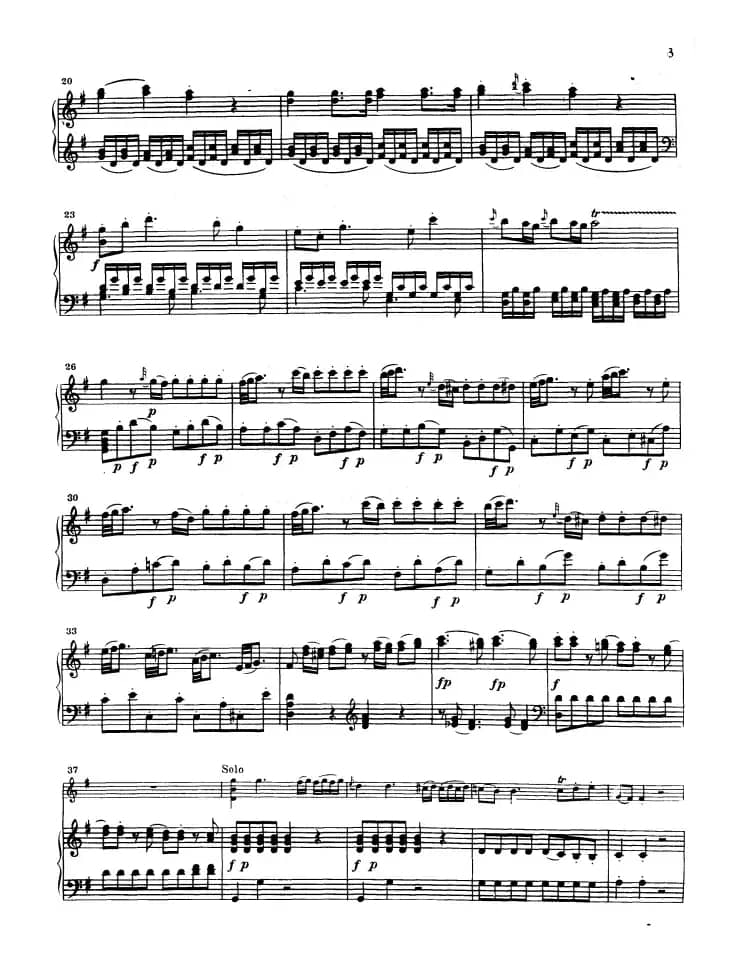 第三协奏曲第一乐章 G大调 Op.216（小提琴和钢琴）