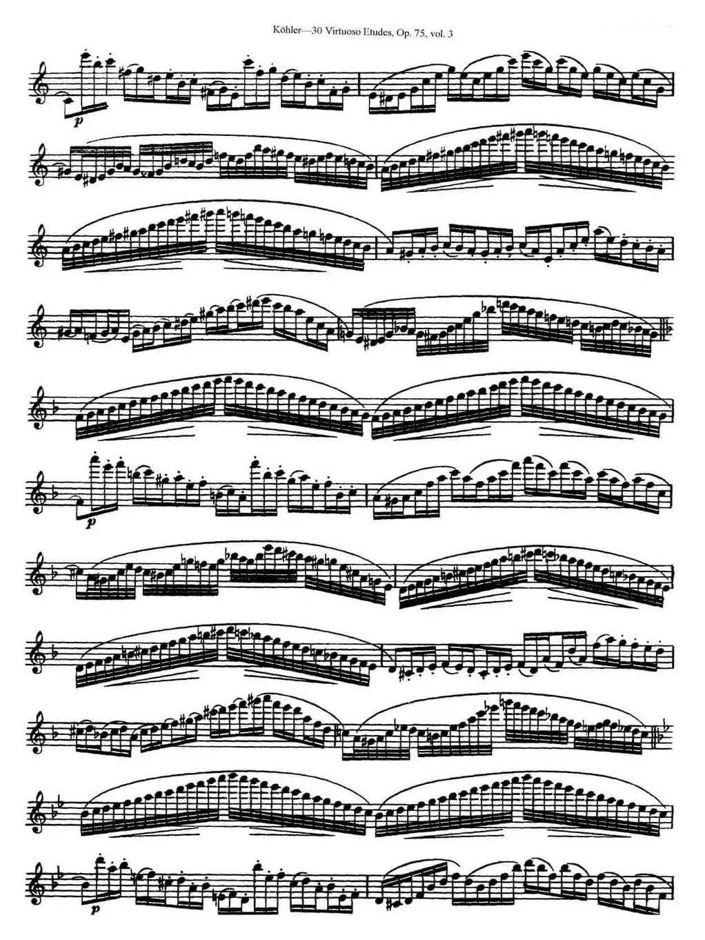 柯勒30首高级长笛练习曲作品75号（NO.22）