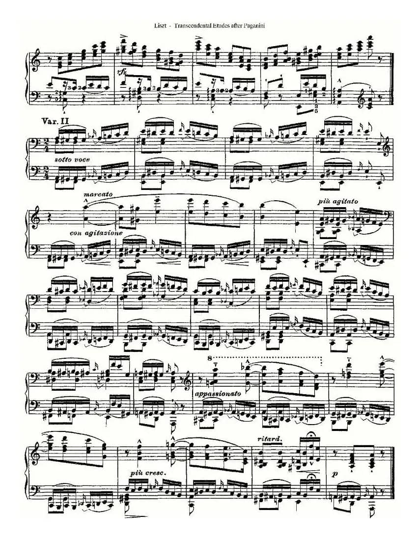 李斯特六首帕格尼尼练习曲之（六）