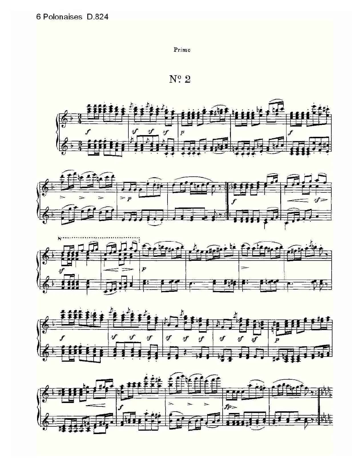 6 Polonaises D.824（6波罗乃兹舞曲 D.824）