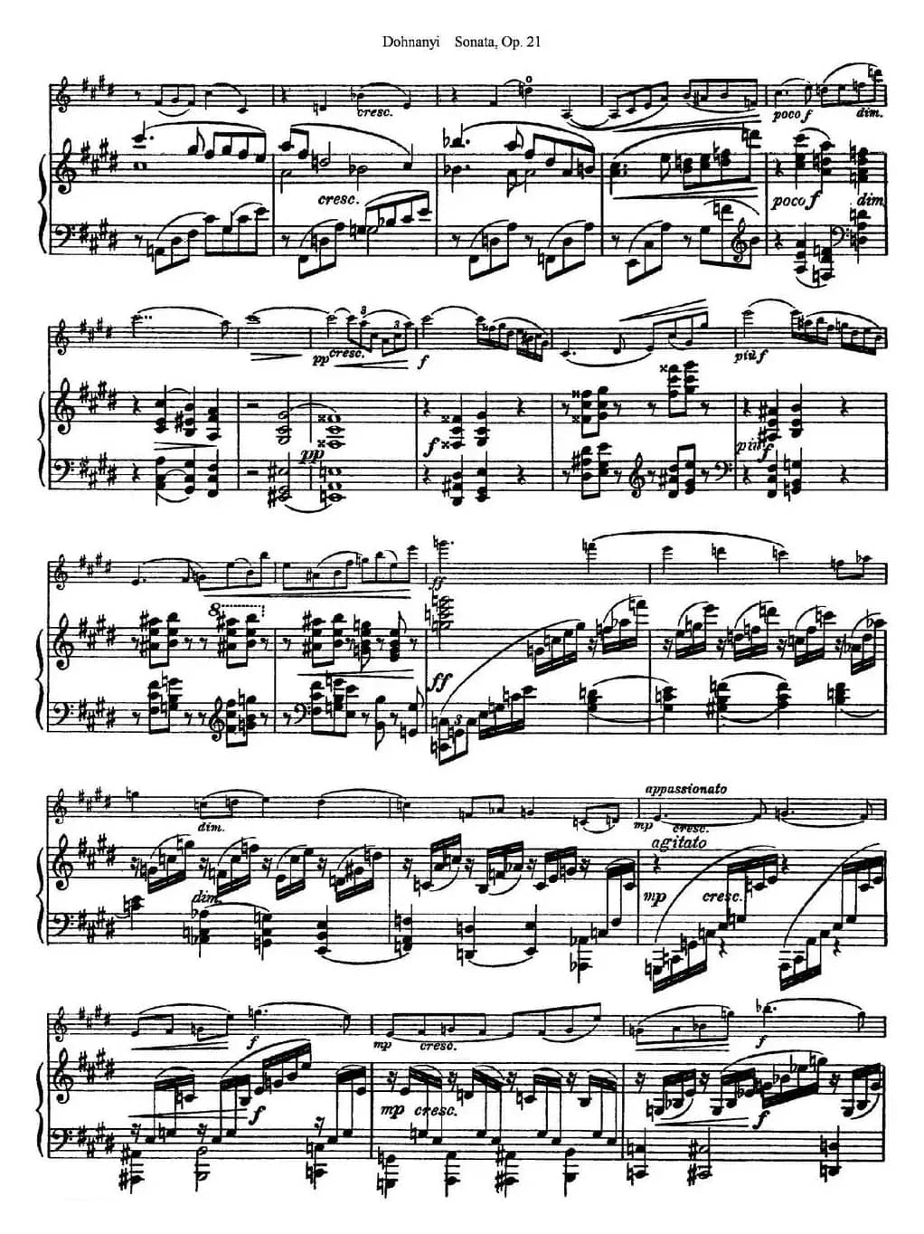 Dohnanyi Sonata Op.21（小提琴+钢琴伴奏）