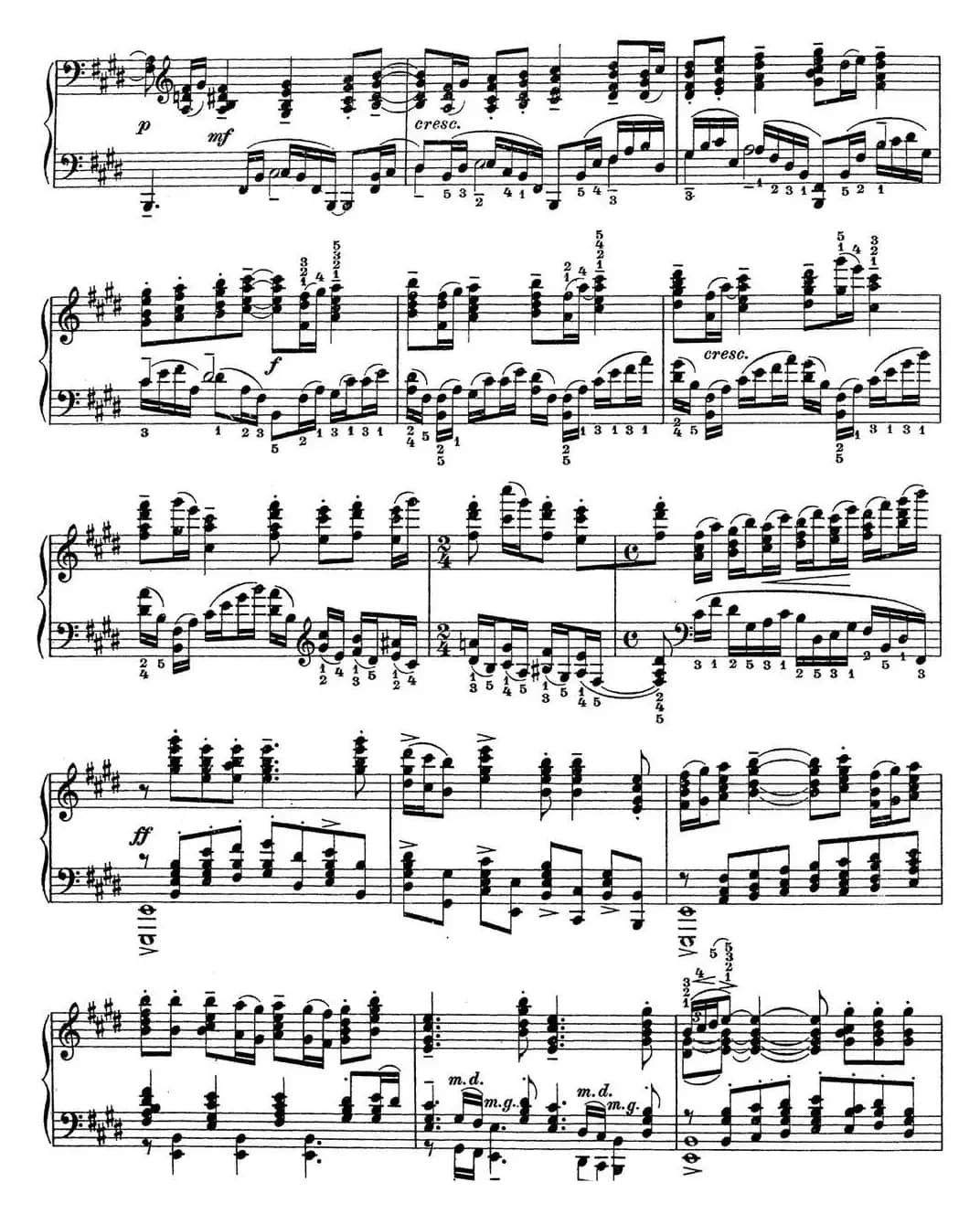 拉赫玛尼诺夫 钢琴前奏曲14 E大调 Op.32 No.3