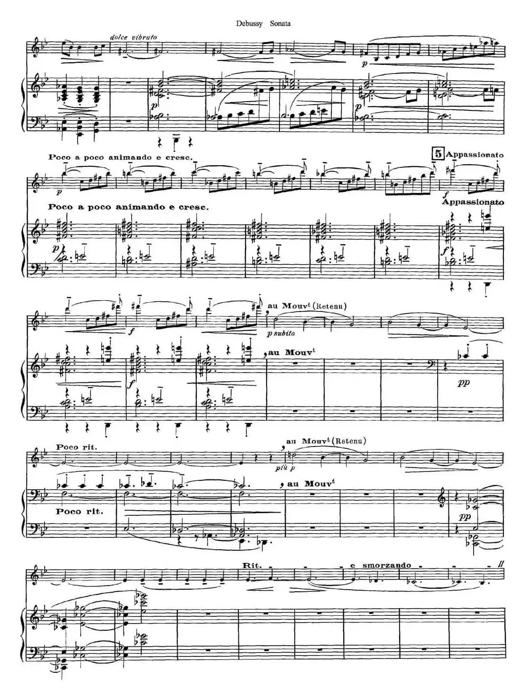 Debussy Sonata（小提琴+钢琴伴奏）