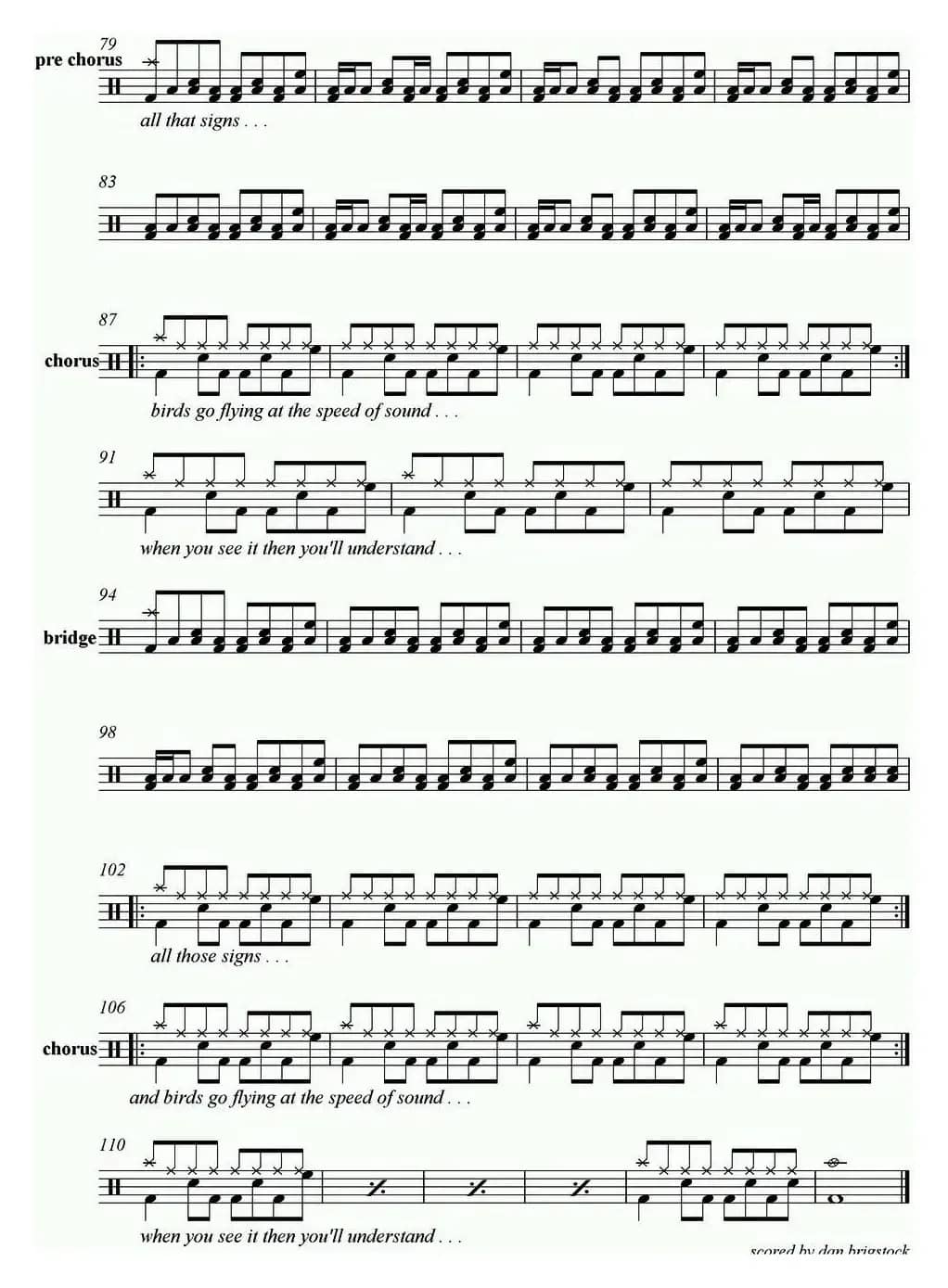 爵士鼓谱：Coldplay - Speed of sound