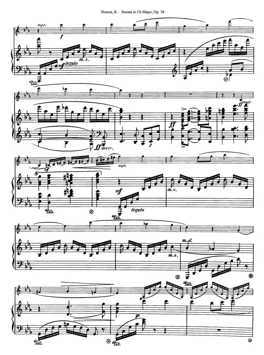 Violin Sonata in Eb Major Op.18（小提琴+钢琴伴奏）