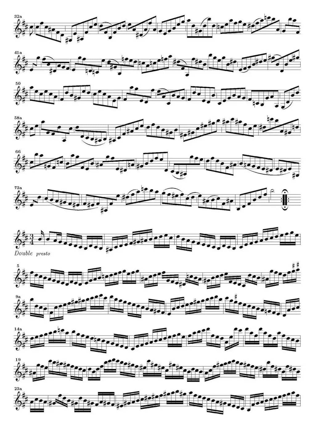 Bach Sonata BWV1002（无伴奏小提琴组曲）