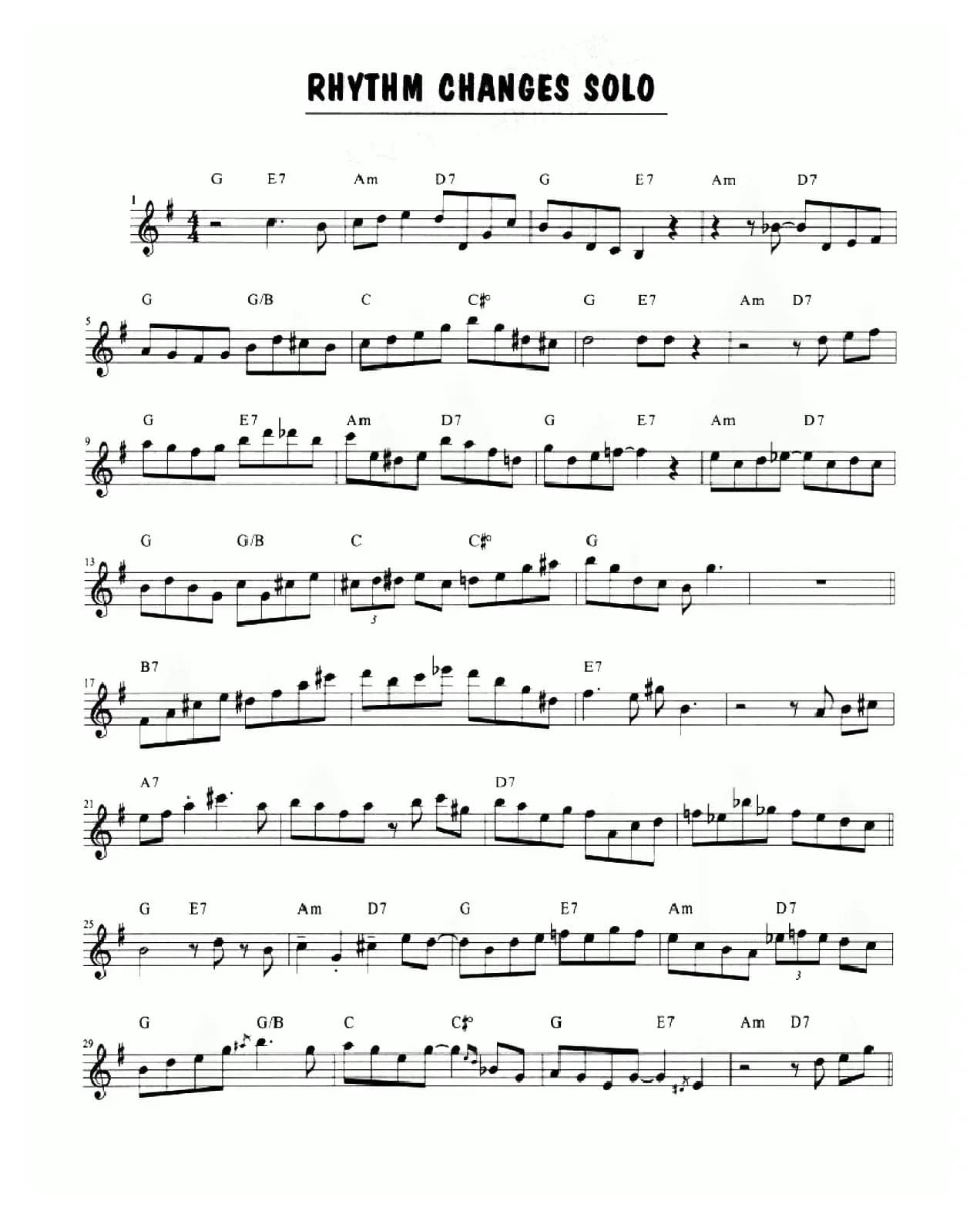 Rhythm Changes Solo