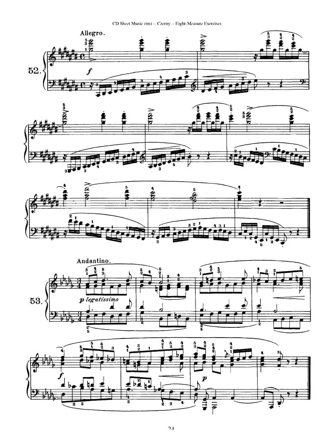 160 Eight- Measure Exercises.Op.821（车尔尼160首钢琴八小节练习曲（36——53））