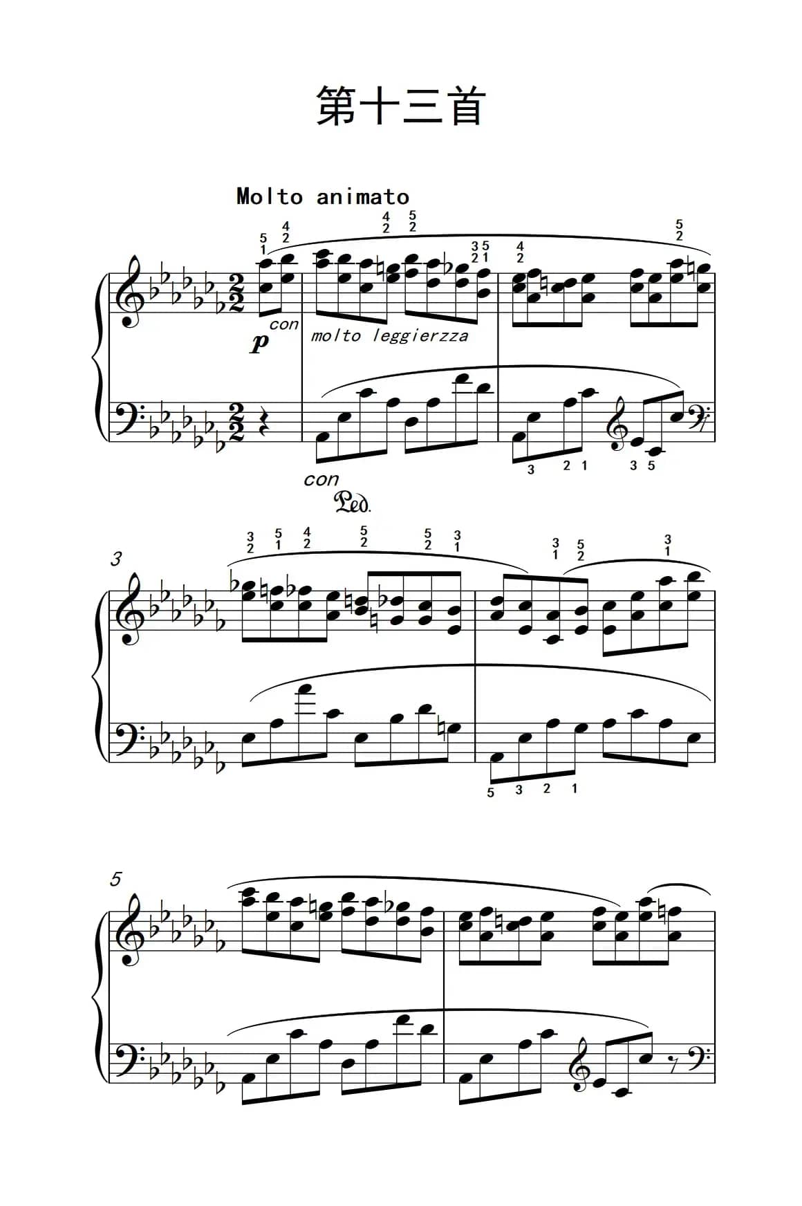 莫什科夫斯基 钢琴练习曲（第十三首）