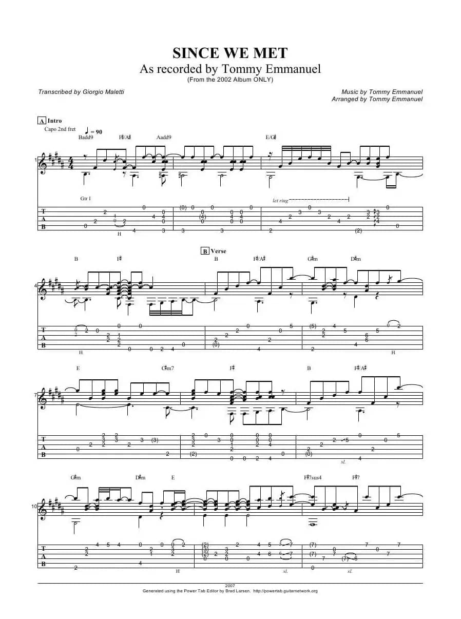 tommy emmanuel：since we met（指弹吉它）