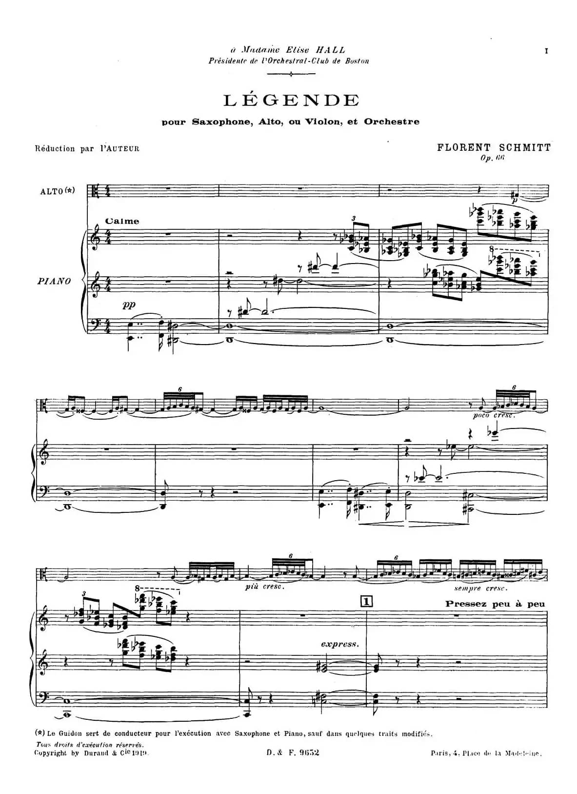 传奇 Op.66（中音萨克斯+钢琴伴奏）