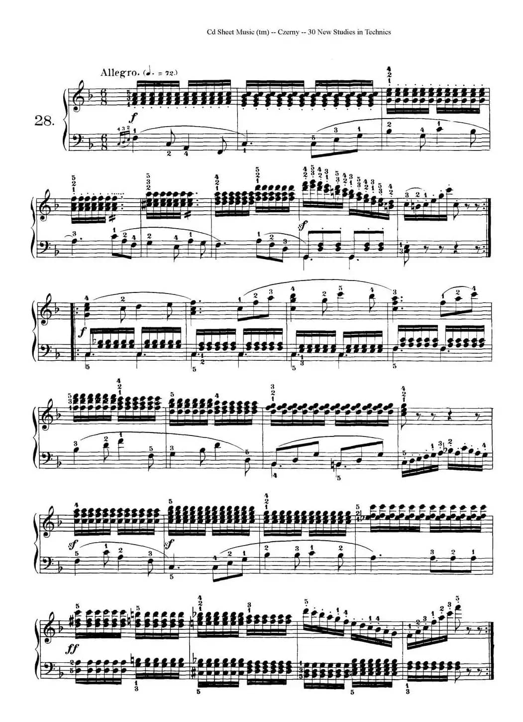 Czerny - 30 New Studies - 28（车尔尼Op849 - 30首练习曲）