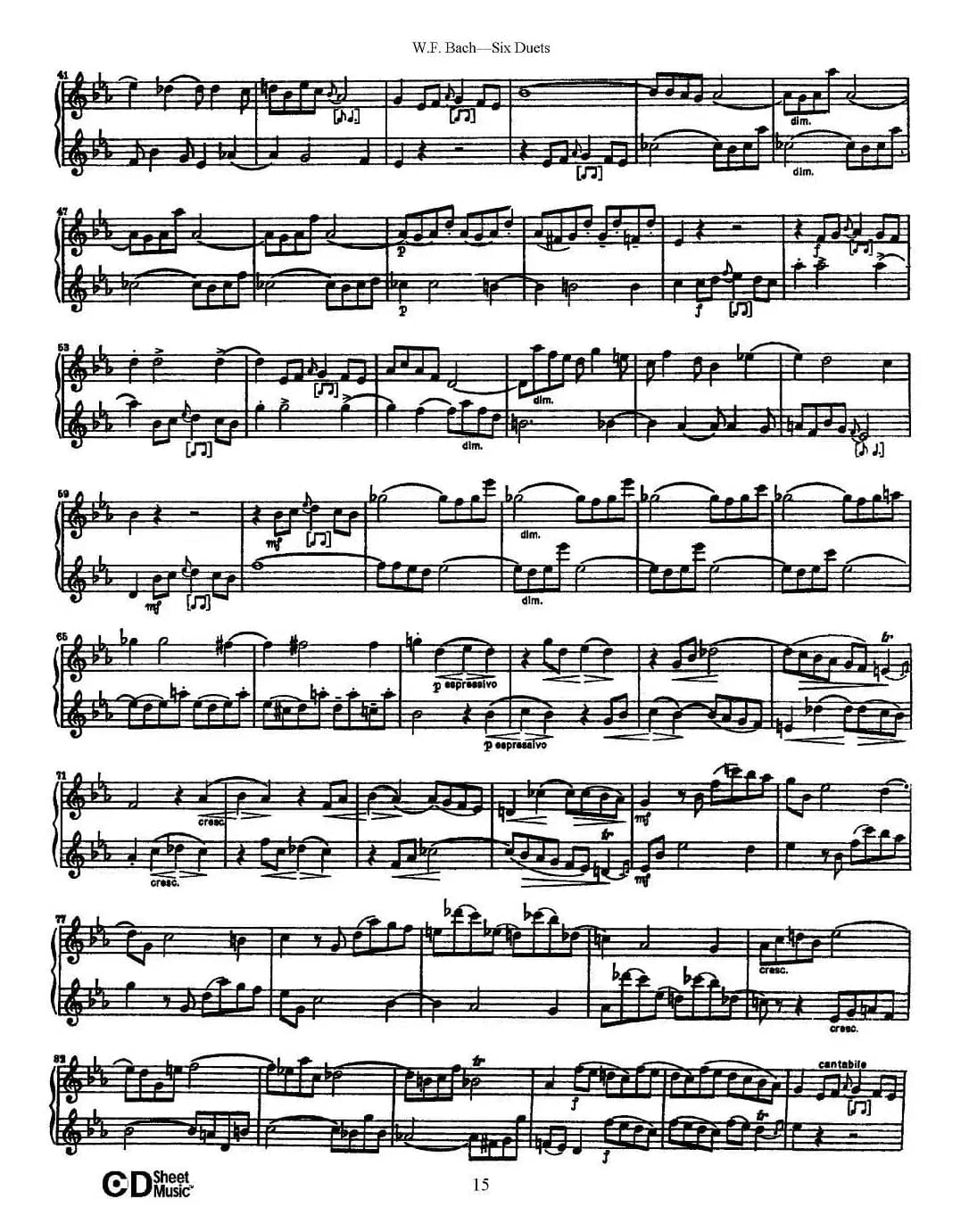 W.F.巴赫—六首二重奏练习曲（3）